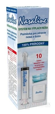 Nasaline Systém na výplach nosa striekačka + odmerka + 10 vreciek soli + cestovné puzdro 1x1 set