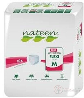 nateen FLEXI PLUS M nohavičky plienkové, obvod bokov 90-130 cm, savosť 2150 ml, 1x10 ks