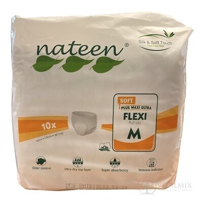 nateen FLEXI SOFT M nohavičky plienkové, obvod bokov 90-130 cm, savosť 1400 ml, 1x10 ks
