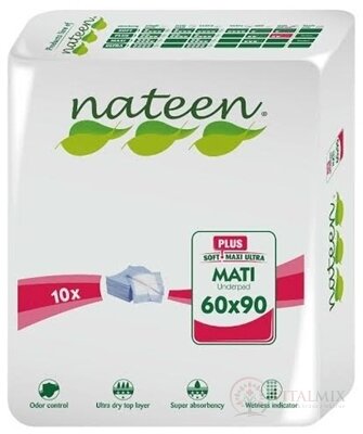 nateen MATI PLUS L podložka pod pacienta (60x90 cm), savosť 1000 ml, 1x10 ks