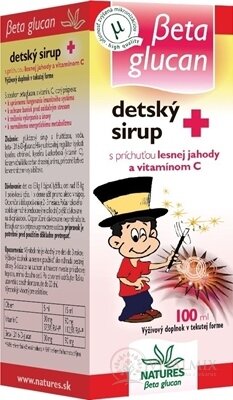 NATURES BETA GLUCAN DETSKY SIRUP+ s príchuťou lesnej jahody 1x100 ml