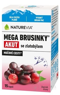 NATUREVIA MEGA BRUSNICE AKUT so zlatobyľou cps (inov.2026) 1x15 ks