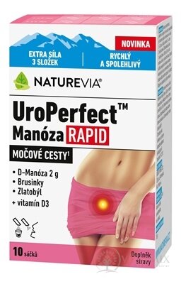 NATUREVIA UroPerfect Manóza RAPID prášok vo vrecúškach (inov. 2025) 1x10 ks