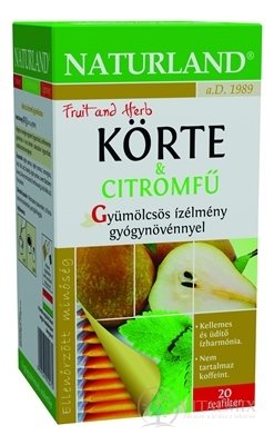 NATURLAND ČAJ S PRÍCH. HRUŠKA A CITRÓNOVÁ TRÁVA ovocný čaj, nálevové vrecúška 20x2 g (60 g)