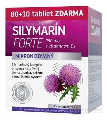 NaturProdukt Silymarin forte 4 tbl pečeň + imunitný systém (80+10 zadarmo) (90 ks)