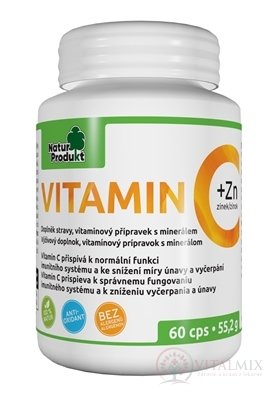 NaturProdukt VITAMÍN C 500 mg + Zinok 10mg cps 1x60 ks