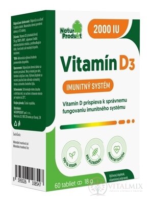 NaturProdukt Vitamín D3 2000 IU tbl (inov.2024)1x60 ks