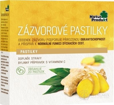 NaturProdukt ZÁZVOROVÉ PASTILKY 1x20 ks