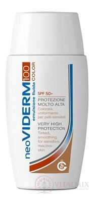 neoVIDERM 100 SPF 50+ COLOR tónovaná fluidná emulzia s ochranným faktorom 1x50 ml