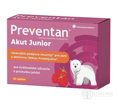Neuraxpharm Preventan Akut Junior tbl s príchuťou jahôd 1x30 ks