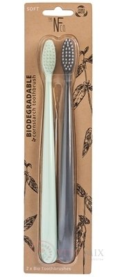 NFco. BIO zubná kefka MÄTOVÁ + ŠEDÁ mäkká 1x2 ks