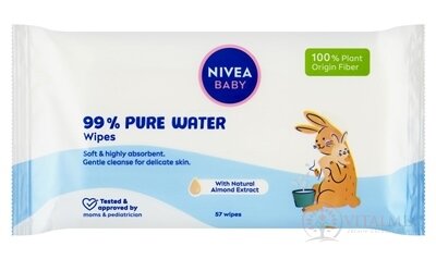 NIVEA BABY Čistiace obrúsky Pure Water 1x57 ks