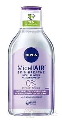 NIVEA Micelárna voda MicellAIR Sensitive upokojujúca, all in 1, 1x400 ml