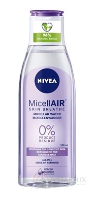 NIVEA Micelárna voda MicellAIR Sensitive upokujujúca, all in 1, 1x200 ml