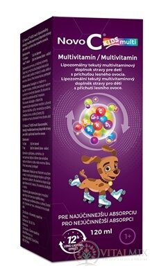 Novo C KIDS multi Multivitamín tekutý prípravok, príchuť lesné ovocie 1x120 ml