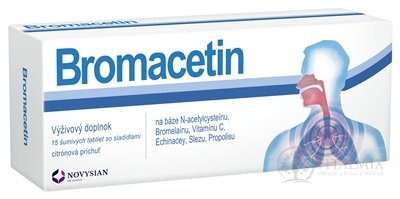 NOVYSIAN Bromacetin šumivé tablety s citrónovou príchuťou 1x15 ks