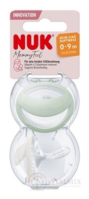 NUK Cumlík Mommyfeel 0-9m silikónový, rôzne farby, 1x2 ks