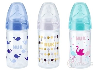 NUK FC+ FĽAŠA PP LOVE dojčenská 150 ml, cumlík silikón, otvor na mlieko M, rôzne farby, 1x1 ks