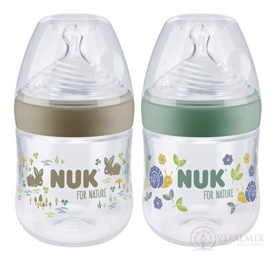 NUK for Nature Fľaša dojčenská 150 ml, s kontrolou teploty, silikónový náustok, veľkosť S, rôzne farby, 1x1 ks