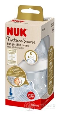 NUK Nature Sense FĽAŠA s kontrolou teploty 150 ml, silikónový cumlík S, 1x1 ks