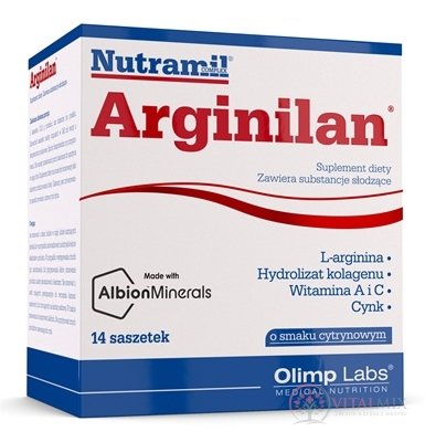 NUTRAMIL complex ARGINILAN vrecúška (po 12,5 g prášku) príchuť citrón 1x14 ks