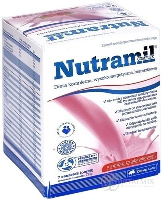 NUTRAMIL COMPLEX Jahoda kompletná výživa, vrecúška 7x72 g (504 g)