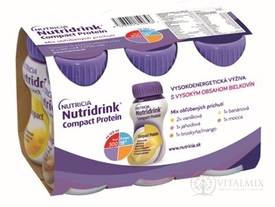 NUTRIDRINK COMPACT PROTEIN mix príchutí (r.2021) 6x125 ml (750 ml)
