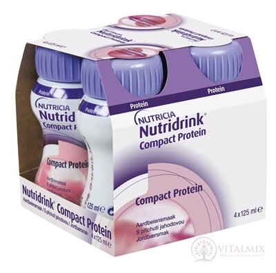 Nutridrink Compact Protein s jahodovou príchuťou 4x125 ml (500 ml)