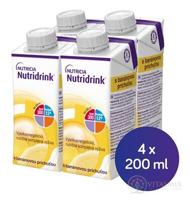 Nutridrink s banánovou príchuťou (krabička) 4x200 ml