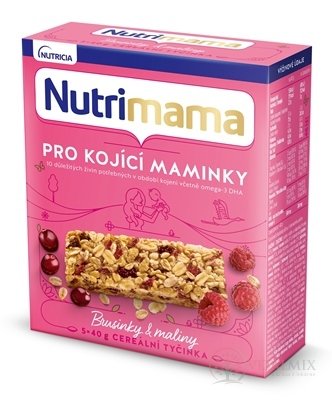 Nutrimama CEREÁLNE TYČINKY Brusnice a maliny (pre dojčiace matky)(inov.2021) 5x40 g (200 g)