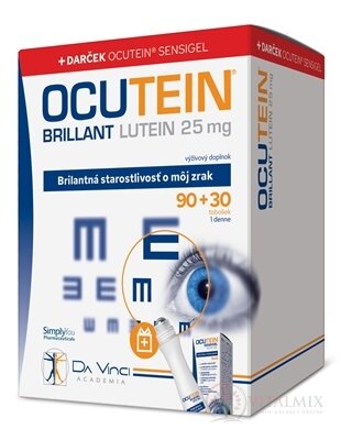 OCUTEIN BRILLANT Luteín 25 mg - DA VINCI cps 90+30 navyše (120 ks) + Darček, 1x1 set