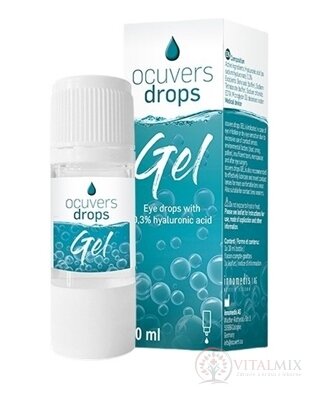 Ocuvers drops Gel očné kvapky na báze hyaluronátu sodného 0,3%, 1x10 ml