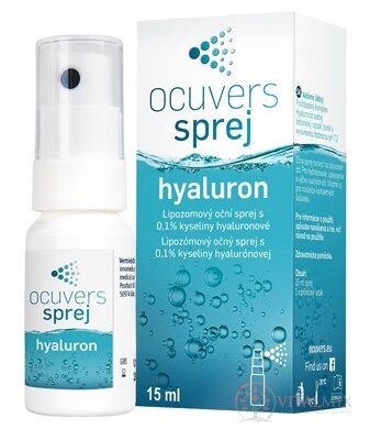 Ocuvers spray hyaluron očné kvapky v spreji, lipozómy a hyaluronát sodný, 1x15 ml