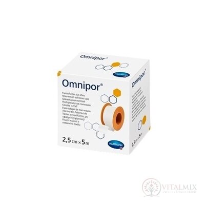 Omnipor fixačná náplasť z bieleho netkaného textilu na cievke (2,5 cm x 5 m) 1x1 ks