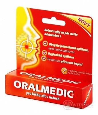 ORALMEDIC roztok na liečbu áft v ústach (2 aplikátory) 2x0,2 ml