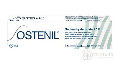 OSTENIL náhrada synoviálnej tekutiny s 1.0% hyaluronátu sodného v napln. inj. striekačke (20 mg/2 ml) 1x2 ml