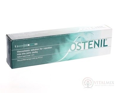 OSTENIL roztok viskoelastický náhrada synoviálnej tekutiny s 1.0% hyaluronátu sodného, predpl.inj. striekačka, 20 mg/2 ml 1x1 ks