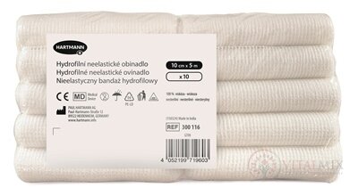 Ovínadlo hydrofilné neelastické pletené, nesterilné (10 cm x 5 m) 1x10 ks