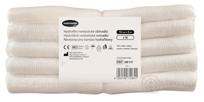 Ovínadlo hydrofilné neelastické pletené, nesterilné (12 cm x 5 m) 1x10 ks