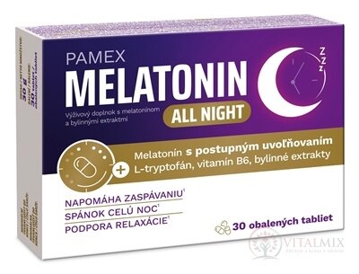 PAMEX MELATONIN ALL NIGHT tbl s postupným uvoľňovaním 1x30 ks