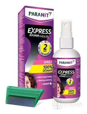 PARANIT EXPRESS SPREJ 95 ml + hrebeň, 1x1 set