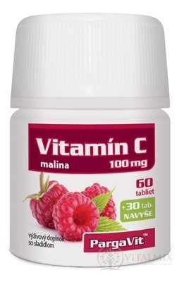 PargaVit VITAMÍN C Malina tbl 60+30 navyše (90 ks)