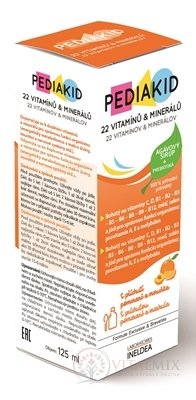 PEDIAKID 22 Vitaminov & Minerálov sirup 1x125 ml