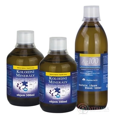 Pharma Activ Aktívne minerály extra AKCIA 2x300 ml + Koloidné striebro Ag100 10ppm 500 ml, 1x1 set