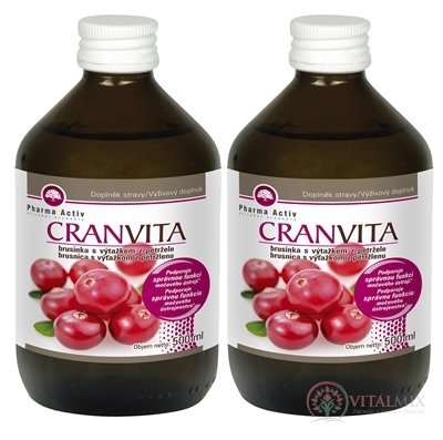 Pharma Activ CRANVITA AKCIA brusnica s výťažkom z petržlenu šťava, 2x500 ml