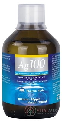 Pharma Activ Koloidné striebro Ag100 hustota 50ppm, 1x300 ml