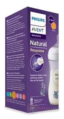 Philips AVENT FĽAŠA Natural Response 260 ml, koala, 3-6m, cumlík prietok 3 (SCY903/67) 1x1 ks