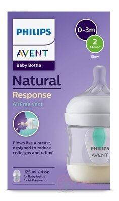 Philips AVENT FĽAŠA Natural Response AirFree 125 ml, priehľadná, 0-3m, cumlík prietok 2 (SCY670/01) 1x1 ks