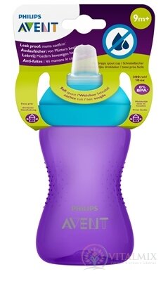 Philips AVENT HRNČEK s mäkkým náustkom 300 ml, 9m+, fialový (SCF802/02) 1x1 ks