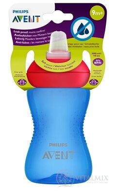 Philips AVENT HRNČEK s mäkkým náustkom 300 ml, 9m+, modrý (SCF802/01) 1x1 ks